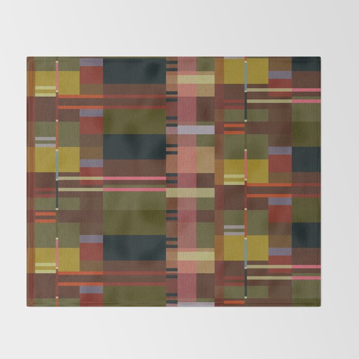 Offset Colorblock Dark Throw Blanket Gallery Image 2