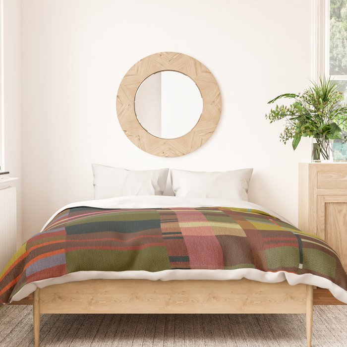 Offset Colorblock Dark Duvet Cover Gallery Image 3