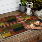 Offset Colorblock Dark Outdoor Rug Gallery Image 2
