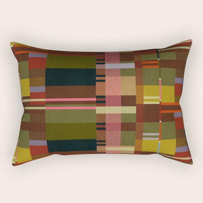 Offset Colorblock Dark Rectangular Pillow Gallery Image 2