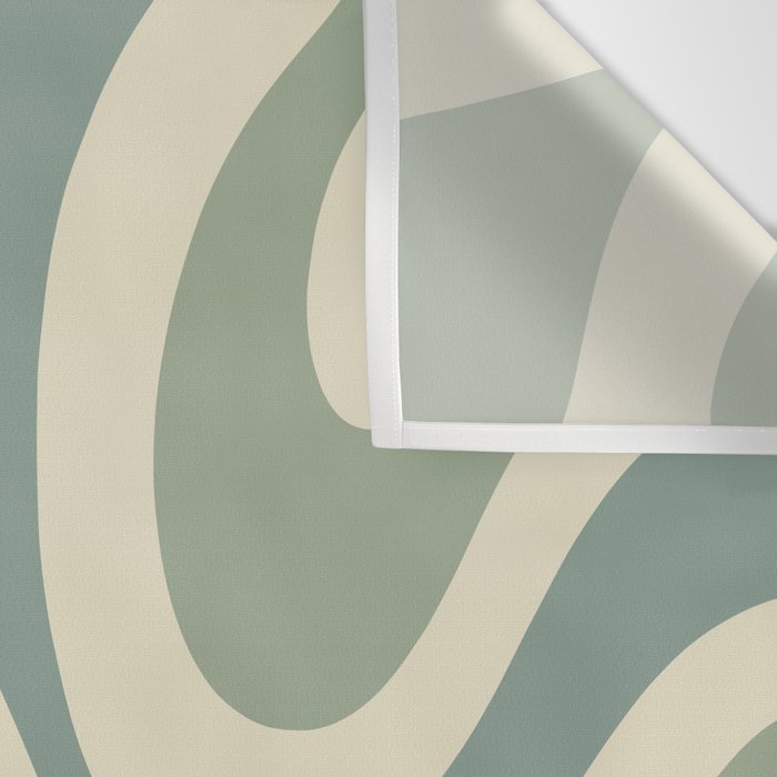 Modern Retro Liquid Swirl Abstract in Eucalyptus Green Wall Tapestry Gallery Image 3