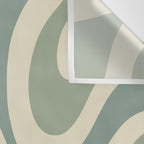 Modern Retro Liquid Swirl Abstract in Eucalyptus Green Wall Tapestry Gallery Image 3