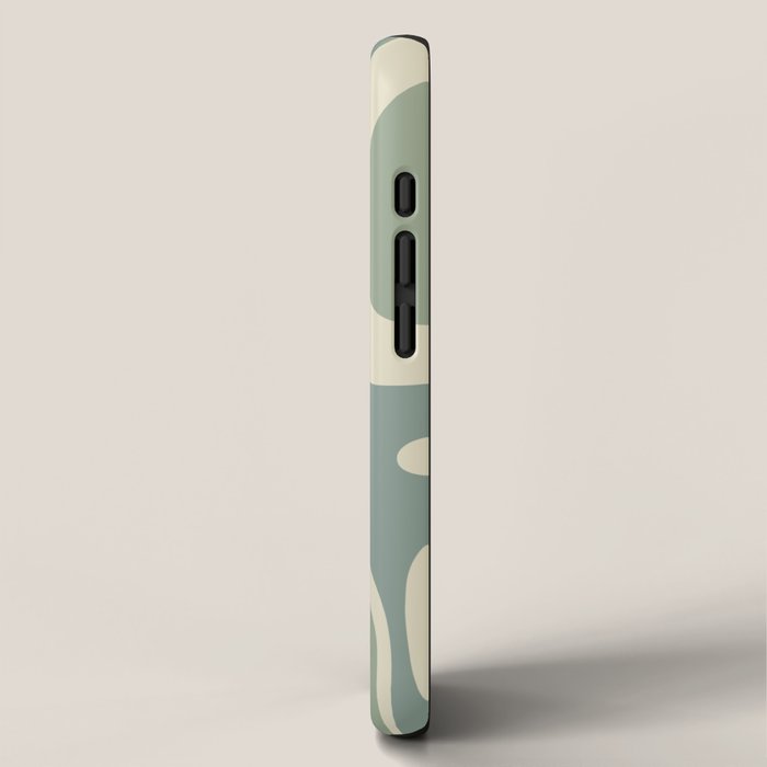 Modern Retro Liquid Swirl Abstract in Eucalyptus Green iPhone Case Gallery Image 2