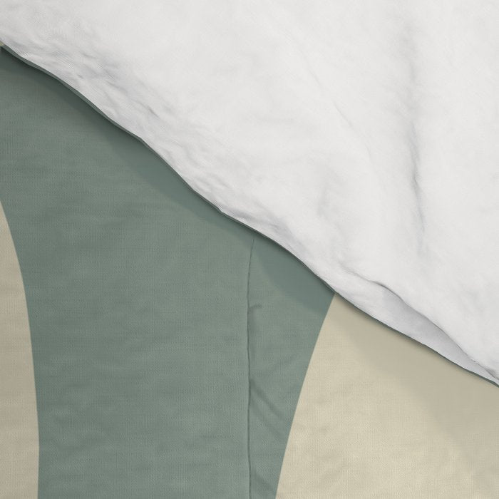 Modern Retro Liquid Swirl Abstract in Eucalyptus Green Comforter Gallery Image 4