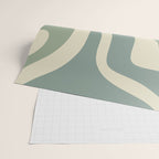 Modern Retro Liquid Swirl Abstract in Eucalyptus Green Wrapping Paper Gallery Image 2