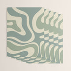 Modern Retro Liquid Swirl Abstract in Eucalyptus Green Wrapping Paper Gallery Image 3