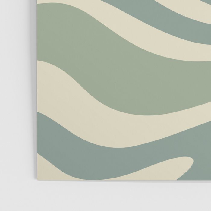 Modern Retro Liquid Swirl Abstract in Eucalyptus Green Poster Gallery Image 3