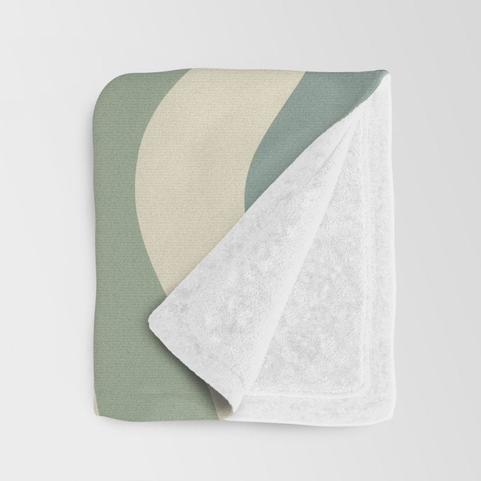 Modern Retro Liquid Swirl Abstract in Eucalyptus Green Throw Blanket Gallery Image 3