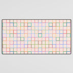 Pastel Color Square Pattern Checkered Desk Mat Gallery Image 3