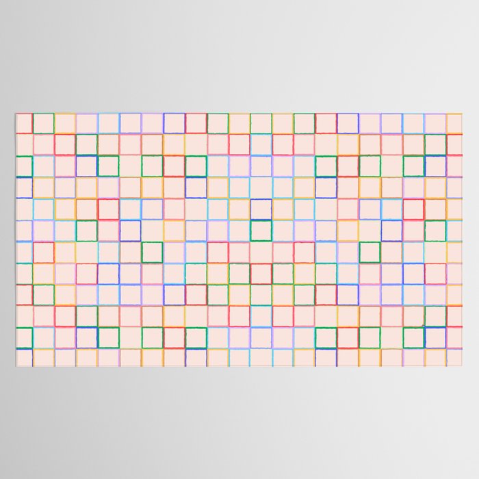 Pastel Color Square Pattern Checkered Tablecloth Gallery Image 2