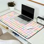 Pastel Color Square Pattern Checkered Desk Mat Gallery Image 2