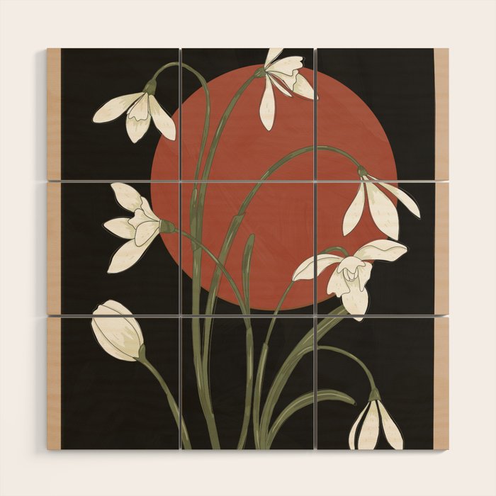 Beautiful Snowdrop Flowers 1 Wood Wall Art Gallery Image 1