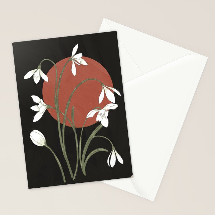 Beautiful Snowdrop Flowers 1 Stationery Card Gallery Image 2