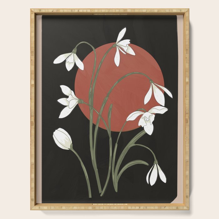 Beautiful Snowdrop Flowers 1 Serving Tray Gallery Image 1