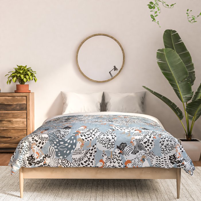 Favorite chickens blue Comforter Gallery Image 3