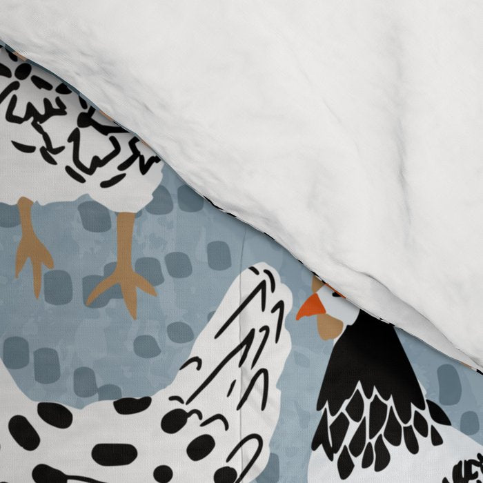 Favorite chickens blue Comforter Gallery Image 4