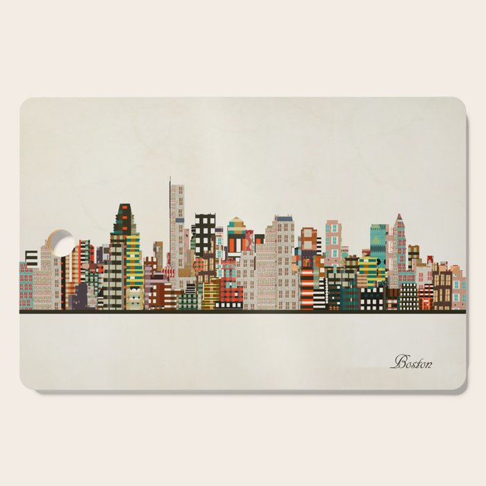 boston city skyline Cutting Board Gallery Image 1