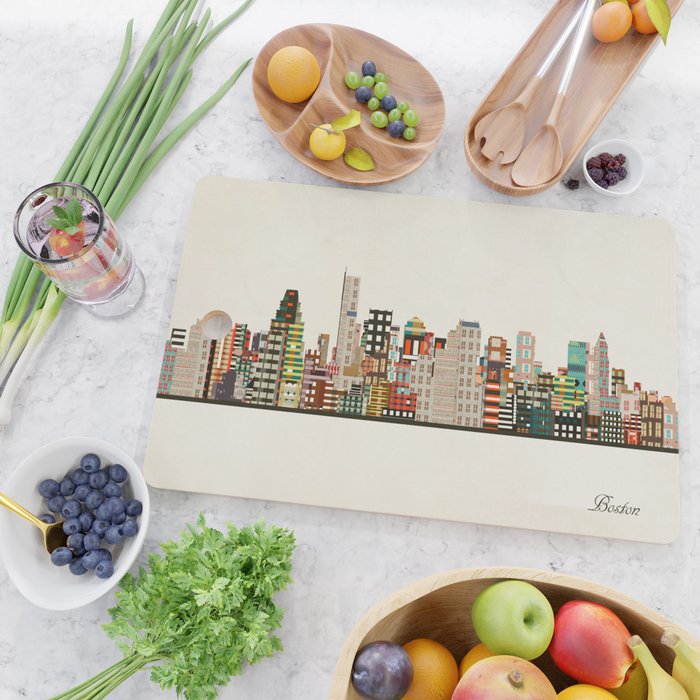 boston city skyline Cutting Board Gallery Image 2