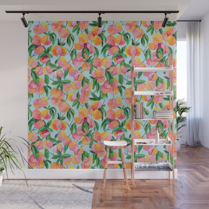 Peach Garden Wall Mural Gallery Image 1