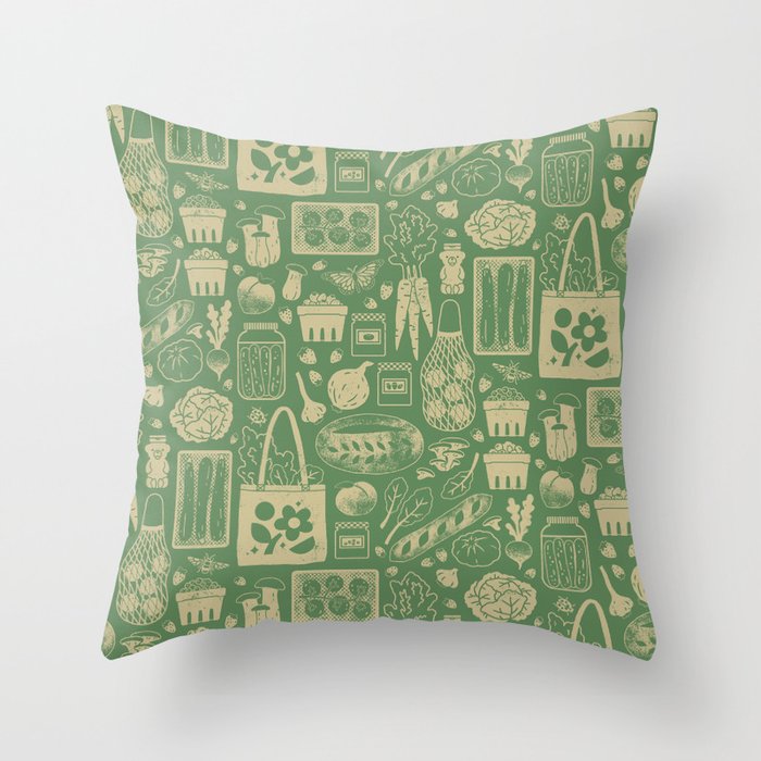 Farmers Market: Sprout Throw Pillow Gallery Image 1