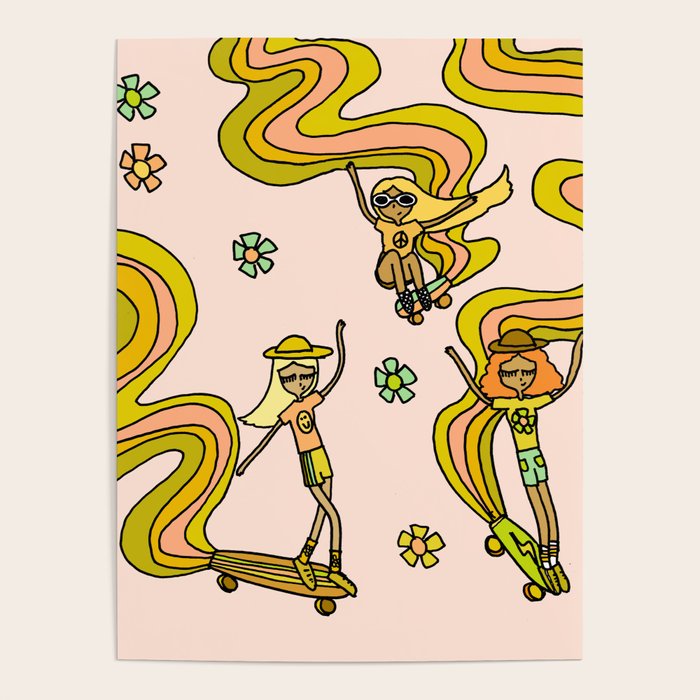 girl gang // dogtown and z girls // skateboard girl power by surfy birdy Poster Gallery Image 4