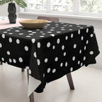 Pink white black watercolor polka dots Tablecloth Gallery Image 3
