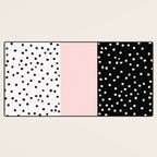 Pink white black watercolor polka dots Desk Mat Gallery Image 3