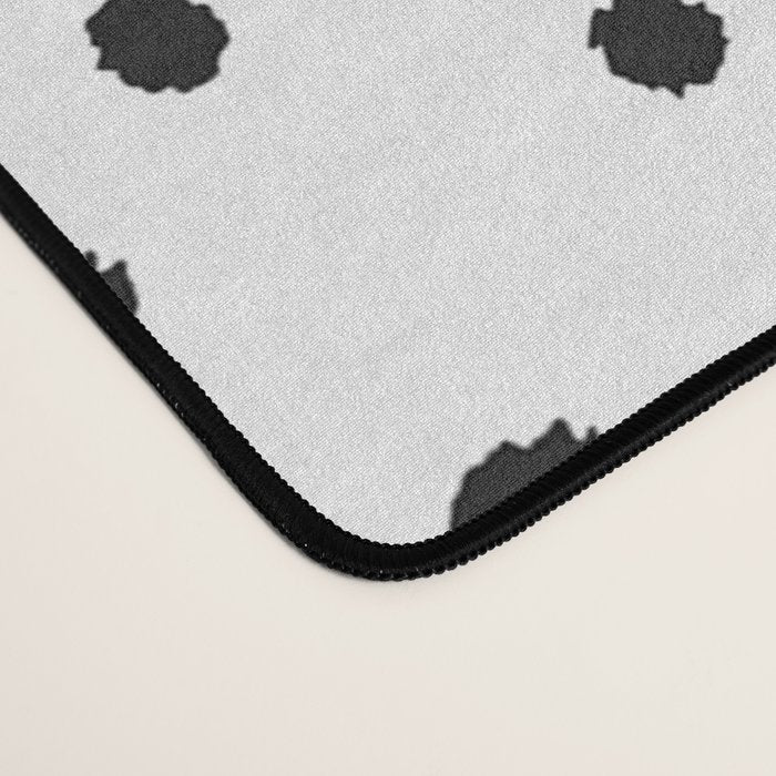 Pink white black watercolor polka dots Desk Mat Gallery Image 4