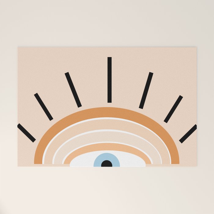 Retro evil eye - earthy Welcome Mat Gallery Image 1