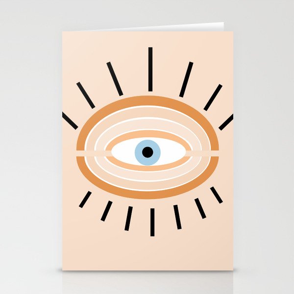 Retro evil eye - earthy Stationery Card Gallery Image 2