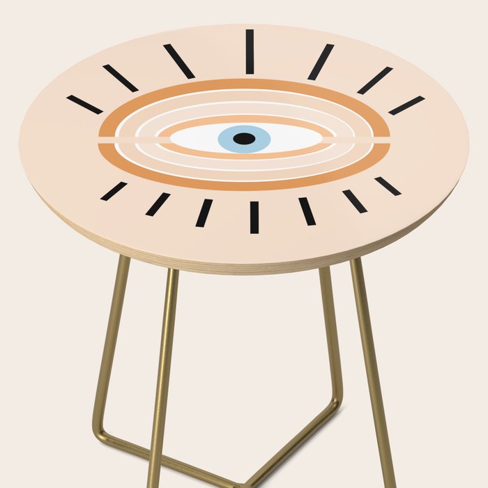Retro evil eye - earthy Side Table Gallery Image 2
