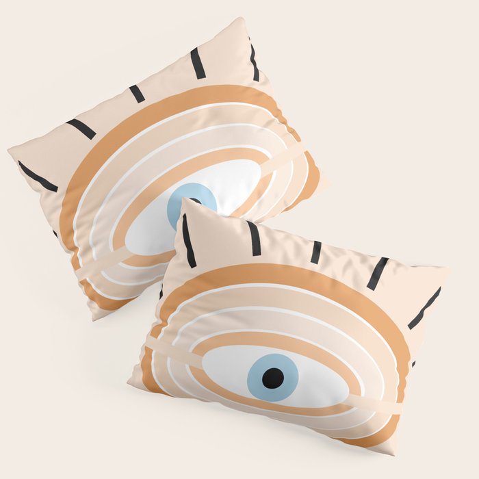 Retro evil eye - earthy Pillow Sham Gallery Image 3