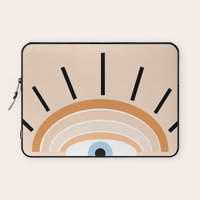 Retro evil eye - earthy Laptop Sleeve Gallery Image 1