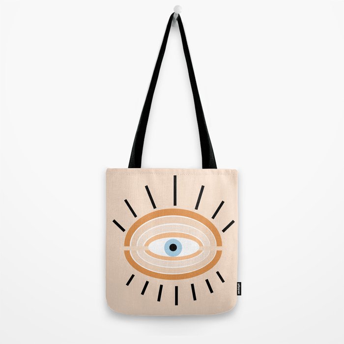 Retro evil eye - earthy Tote Bag Gallery Image 2