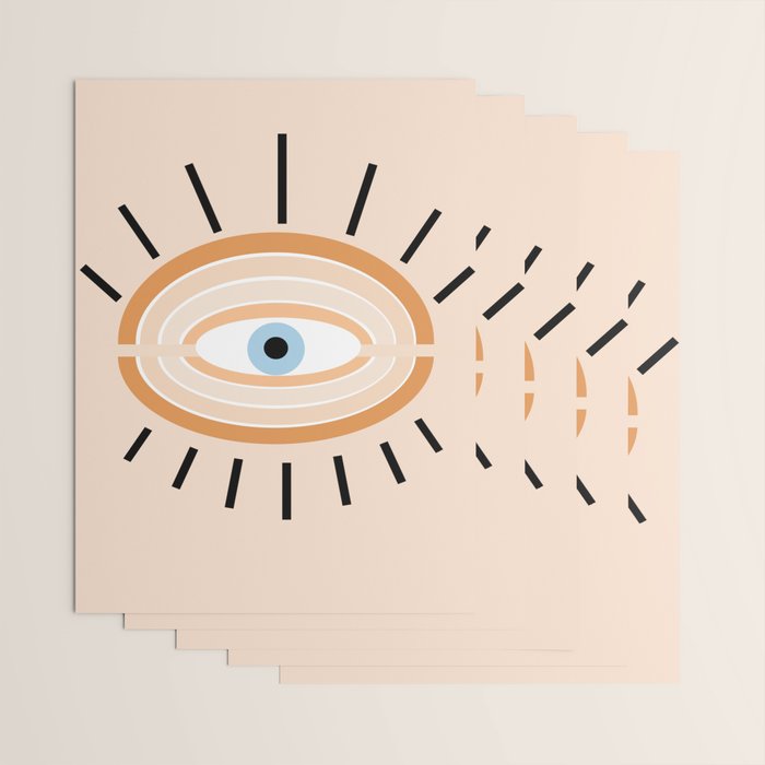 Retro evil eye - earthy Wrapping Paper Gallery Image 3