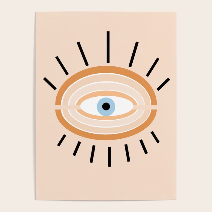 Retro evil eye - earthy Poster Gallery Image 4