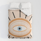 Retro evil eye - earthy Comforter Gallery Image 6
