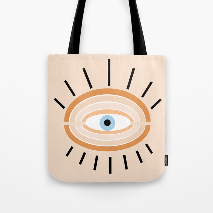 Retro evil eye - earthy Tote Bag Gallery Image 1