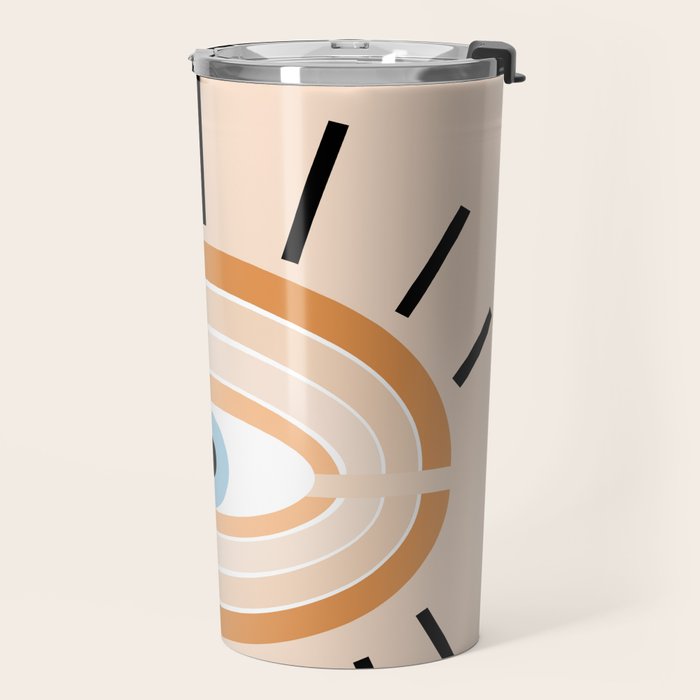 Retro evil eye - earthy Travel Mug Gallery Image 2