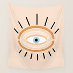 Retro evil eye - earthy Wall Tapestry Gallery Image 4