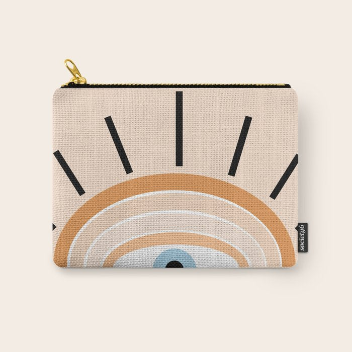 Retro evil eye - earthy Carry All Pouch Gallery Image 1
