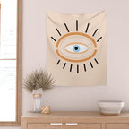 Retro evil eye - earthy Wall Tapestry Gallery Image 2