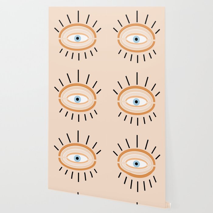 Retro evil eye - earthy Wallpaper Gallery Image 2