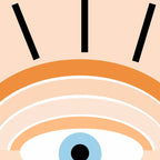 Retro evil eye - earthy Coffee Mug Gallery Image 2