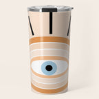 Retro evil eye - earthy Travel Mug Gallery Image 1