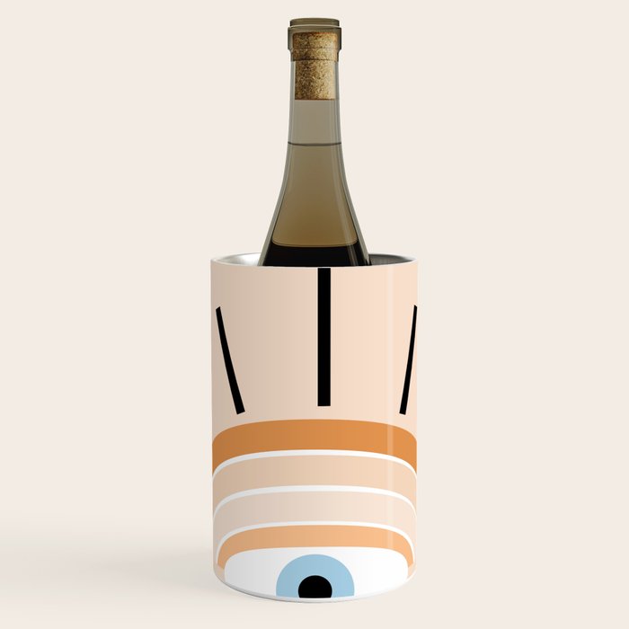 Retro evil eye - earthy Wine Chiller Gallery Image 1