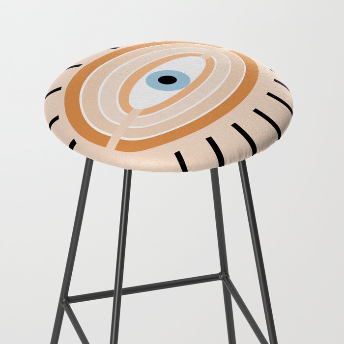 Retro evil eye - earthy Stool Gallery Image 2