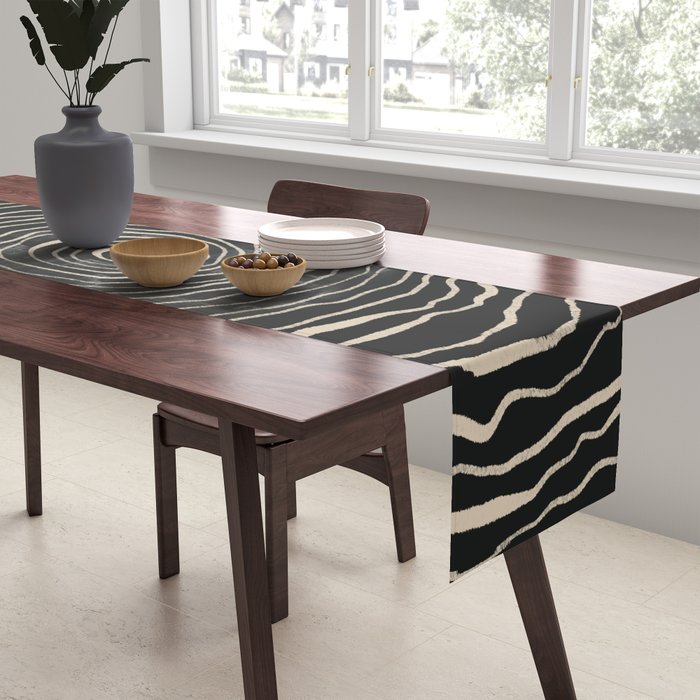 Strokes 07: Nero Black Edition  Table Runner Gallery Image 2