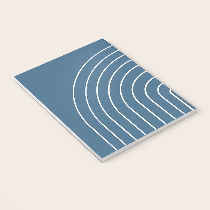 Minimal Arch XXXIV Nautical Blue Modern Geometric Lines Notebook Gallery Image 3