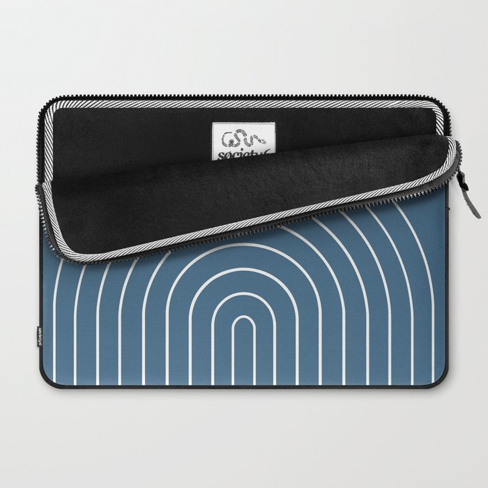 Minimal Arch XXXIV Nautical Blue Modern Geometric Lines Laptop Sleeve Gallery Image 2